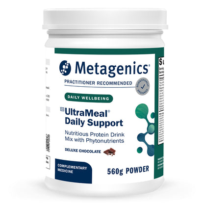 Metagenics UltraMeal Daily Support nutritional powder with phytonutrients on a white background