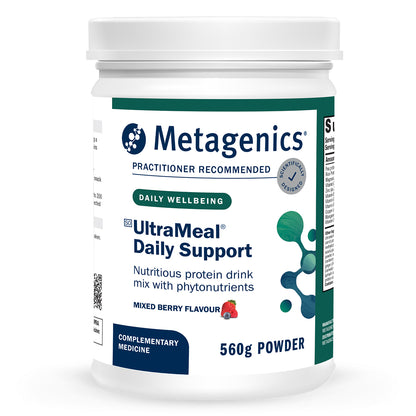 Metagenics UltraMeal Daily Support nutritional powder with phytonutrients on a white background