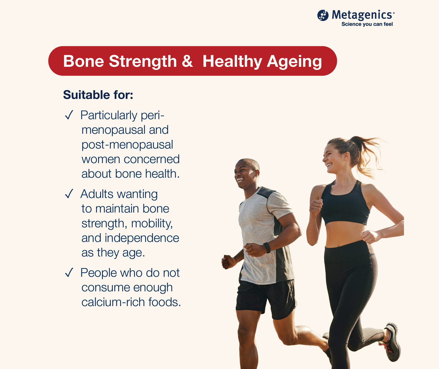 'Bone Strength & Healthy Ageing' image showcasing who Bone Builder Chewable is meant for.