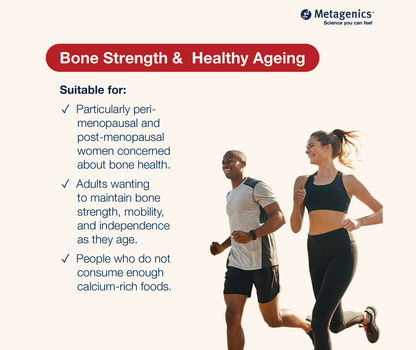 'Bone Strength & Healthy Ageing' image showcasing who Bone Builder Chewable is meant for.
