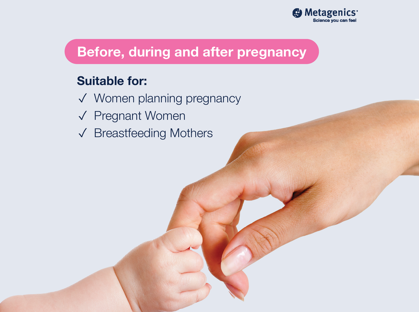 Information about pregnancy support before, during and after pregnancy with MamaPlus and lifestyle imagery