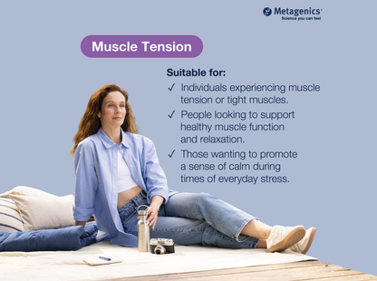 Information about muscle tension and muscular relaxation support with MyoCalm Plus and lifestyle imagery