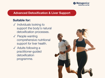 Information about natural detoxification and liver support with UltraClear RENEW Detox Powder and active lifestyle imagery
