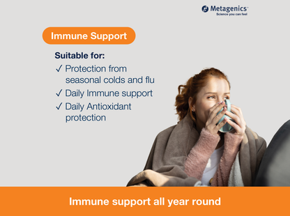 Information about immune support and antioxidant protection with Ultra Potent-C Vitamin C 1000 mg and lifestyle imagery