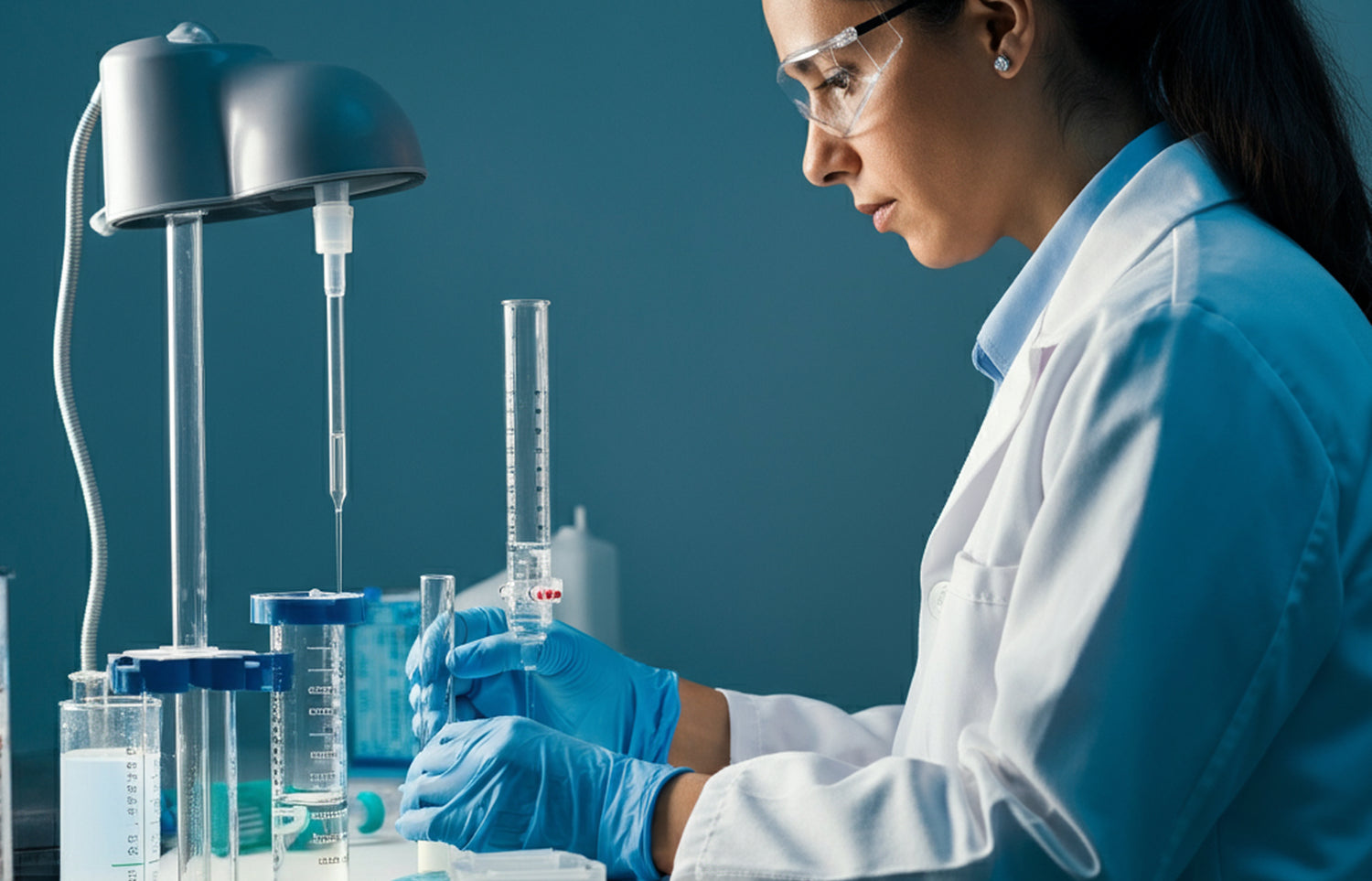 Scientist conducting experiments in a laboratory setting